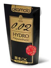 オカモト 0.02 Hydro Polyurethane 10 個入 ポリウレタンコンドーム-p_1