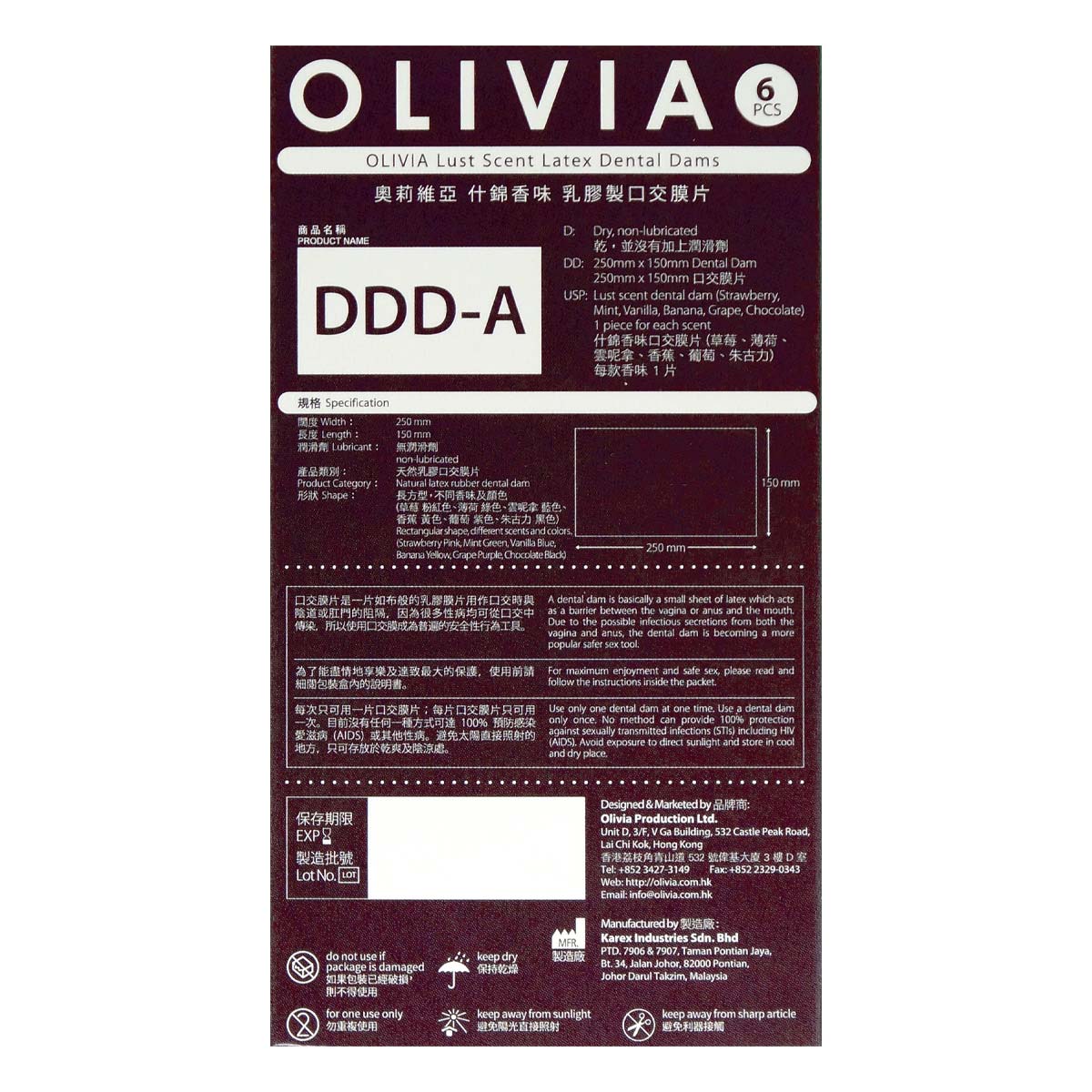 Olivia Lust Scent 6's Pack Latex Dental Dam-p_3