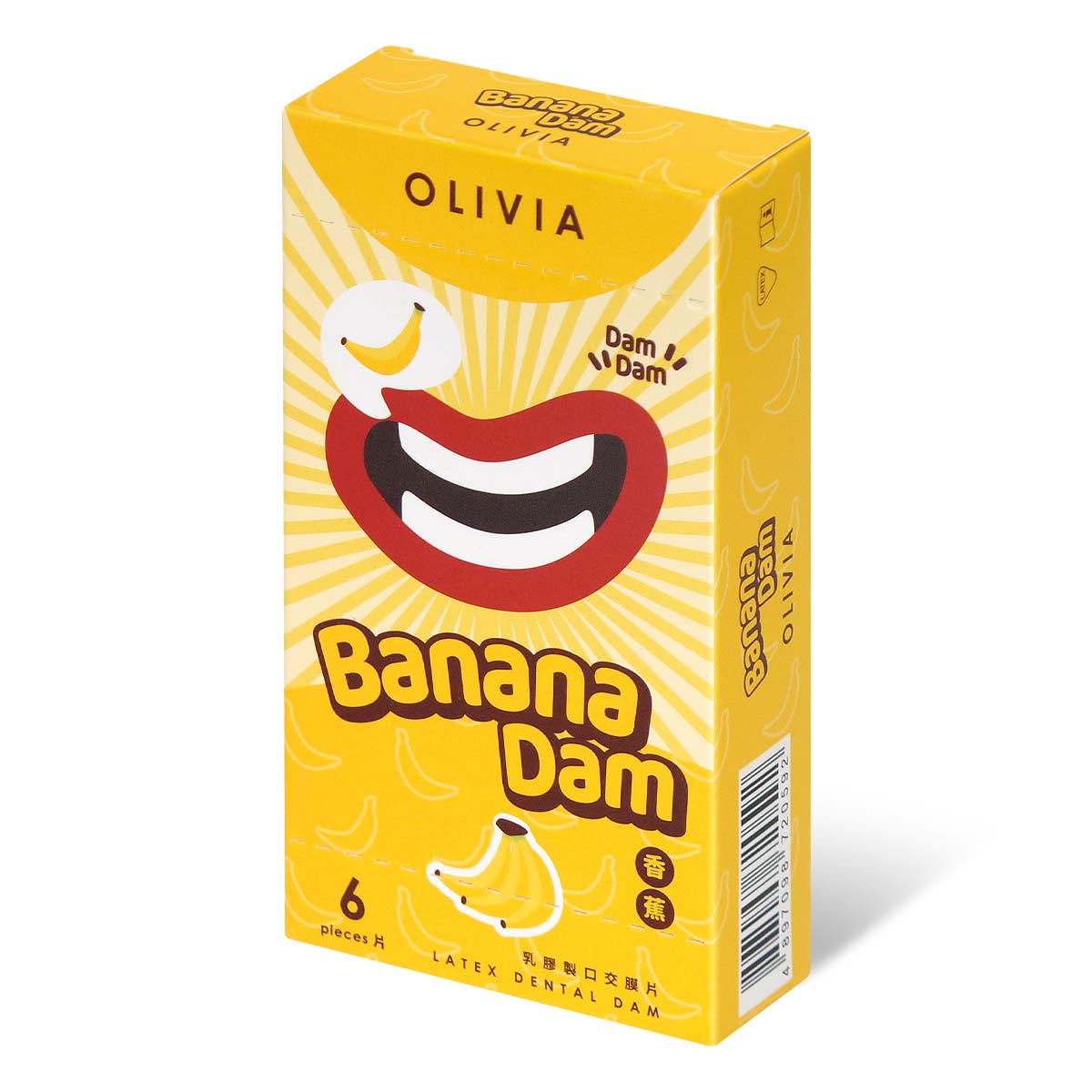 Olivia Banana Scent 6's Pack Latex Dental Dam-thumb