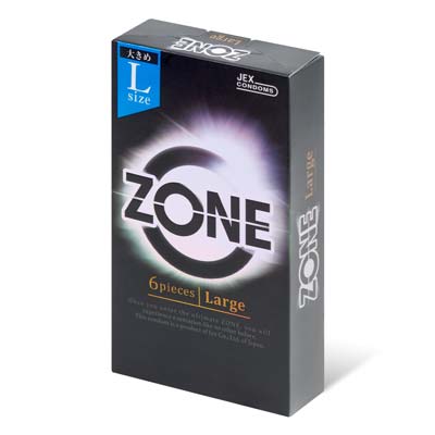 JEX ZONE (ゾーン) ラージ Lサイズ ラテックス製コンドーム 6個入-thumb