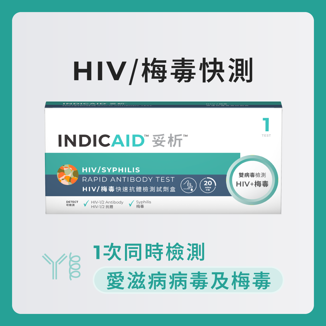 HIV/梅毒快測，1 次同時檢測愛滋病病毒及梅毒