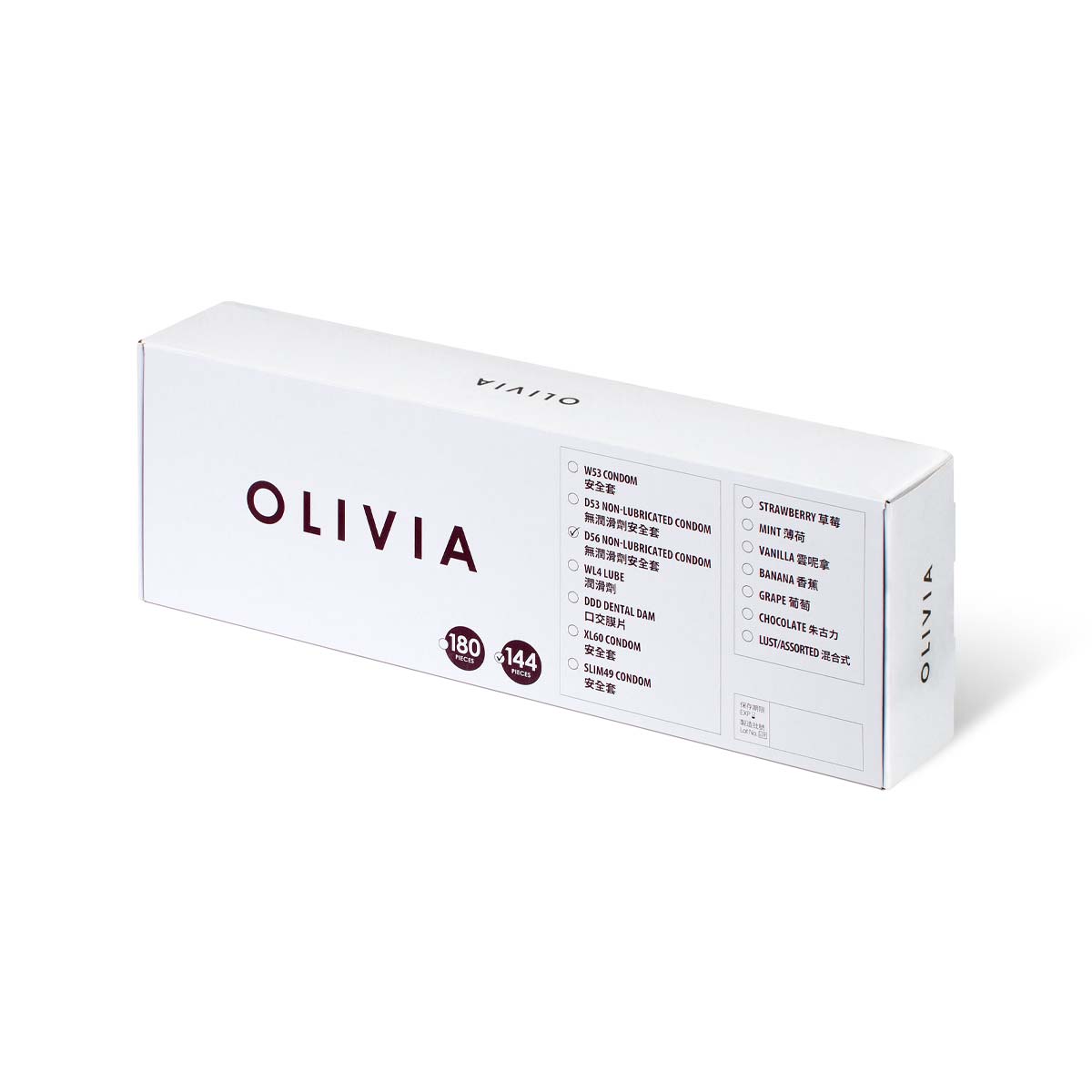 奧莉維亞 D56 不含潤滑劑型 56mm 144 片裝 乳膠安全套-p_1