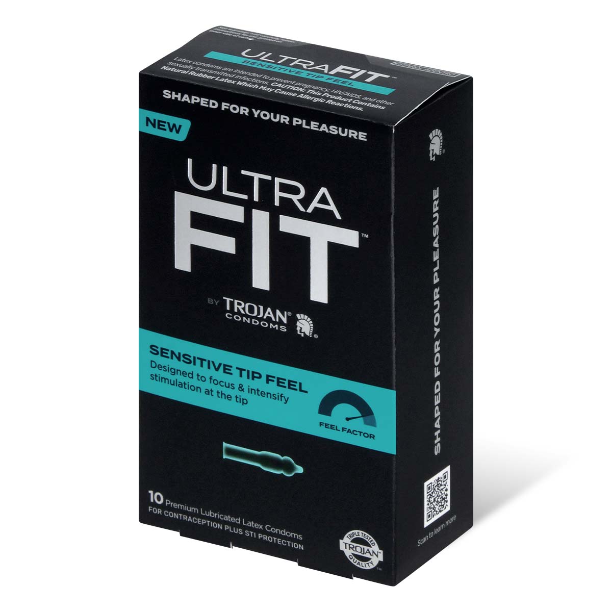 Trojan 战神 Ultra Fit Sensitive Tip Feel 10 片装 乳胶安全套-p_1