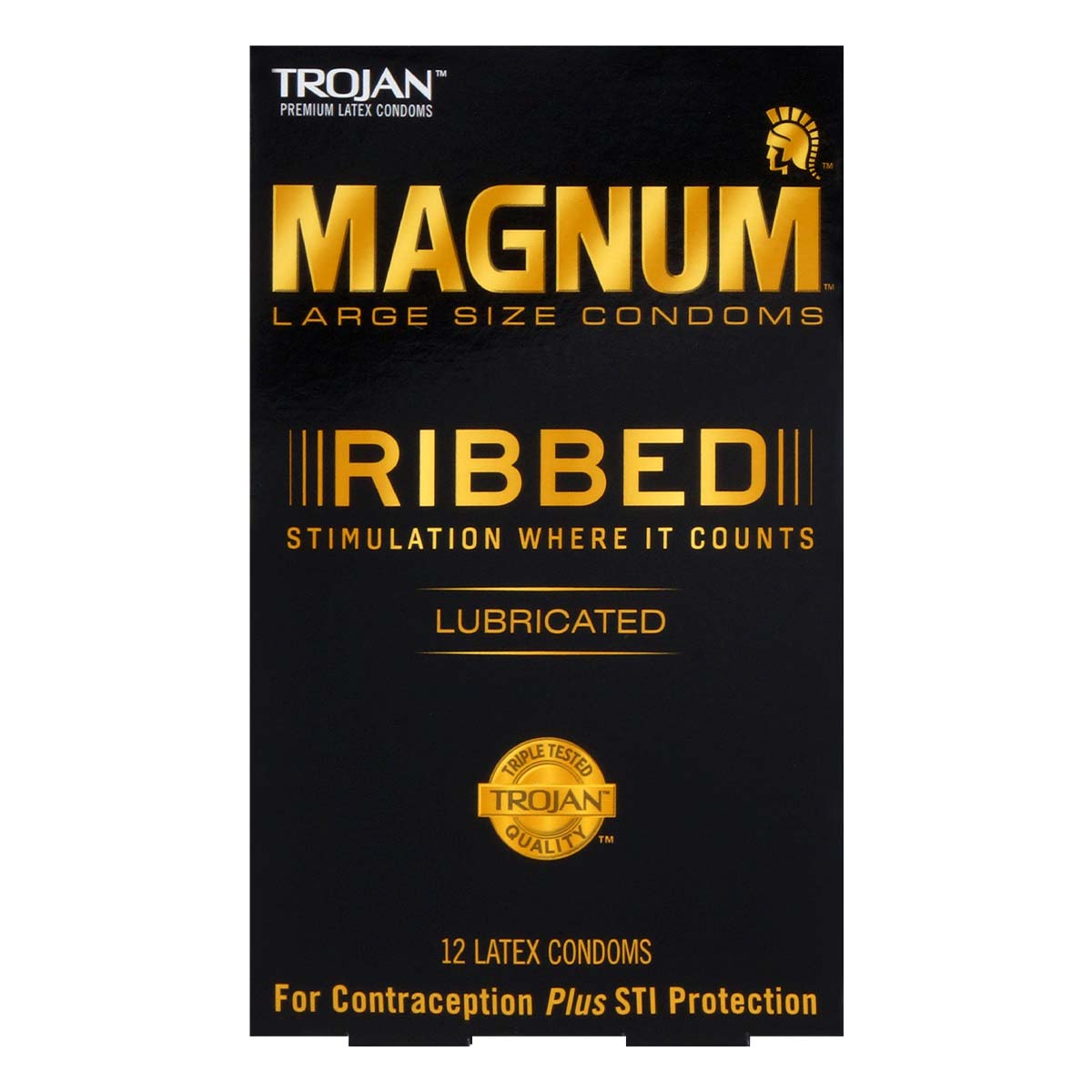 Trojan Magnum Ribbed 62/55mm 12's Pack Latex Condom-p_2