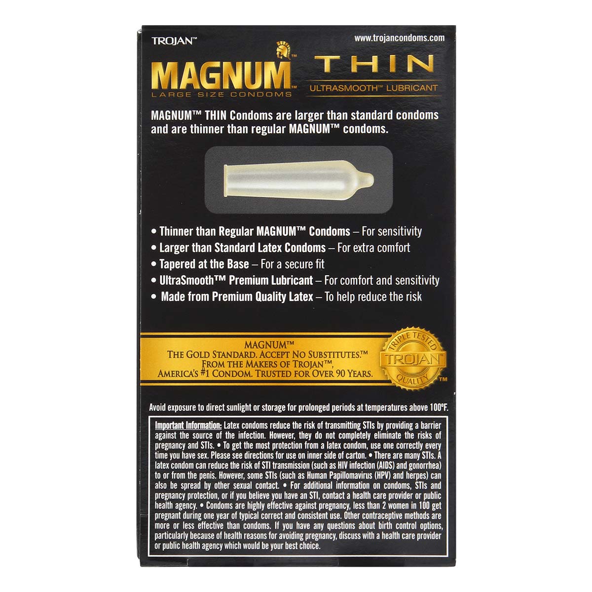 Trojan Magnum Thin 62/55mm 12's Pack Latex Condom-p_3