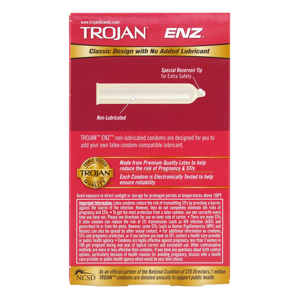 Trojan 战神 无润滑剂 12 片装 乳胶安全套-p_3