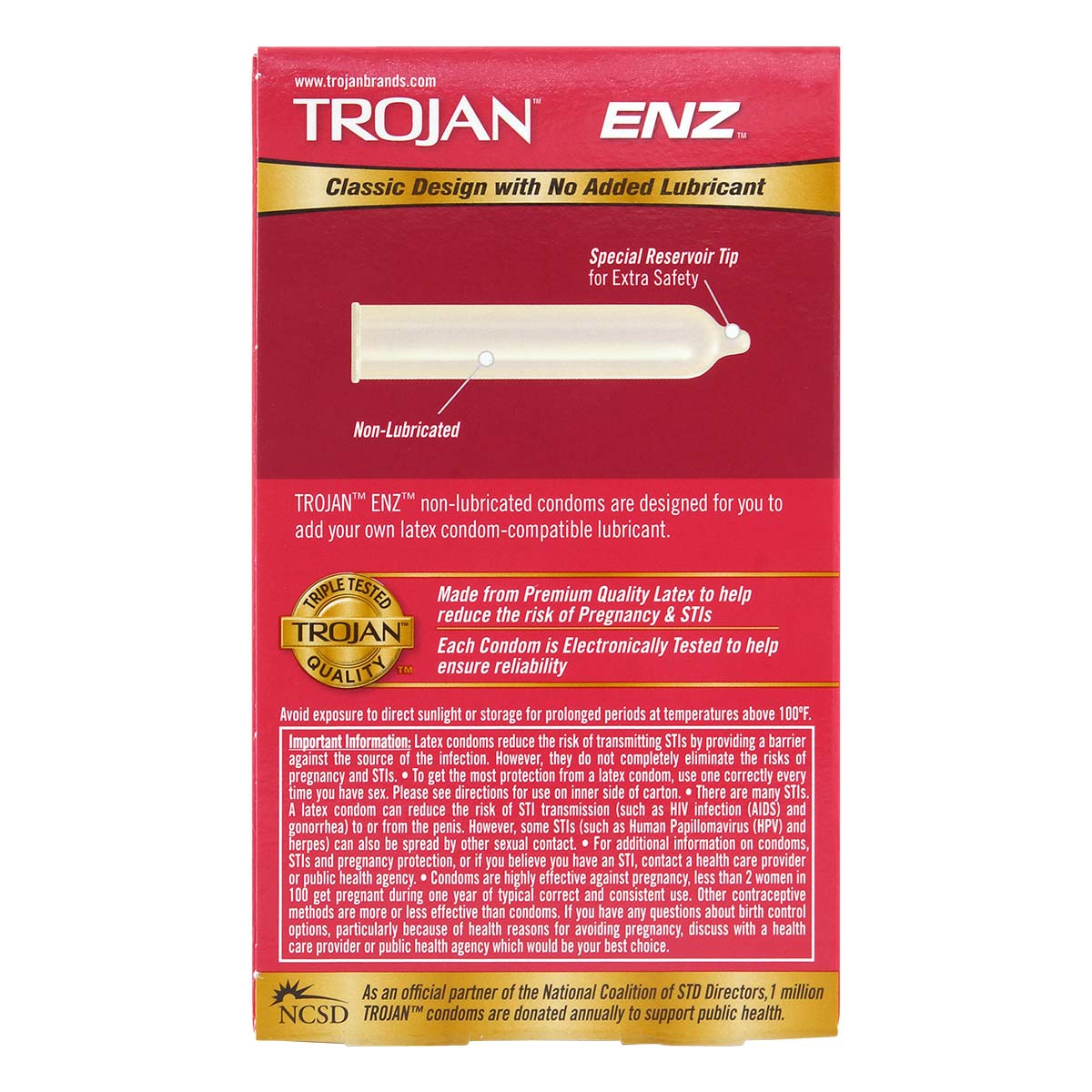 Trojan 潤滑剤のないラテックスコンドーム 12 個入-p_3