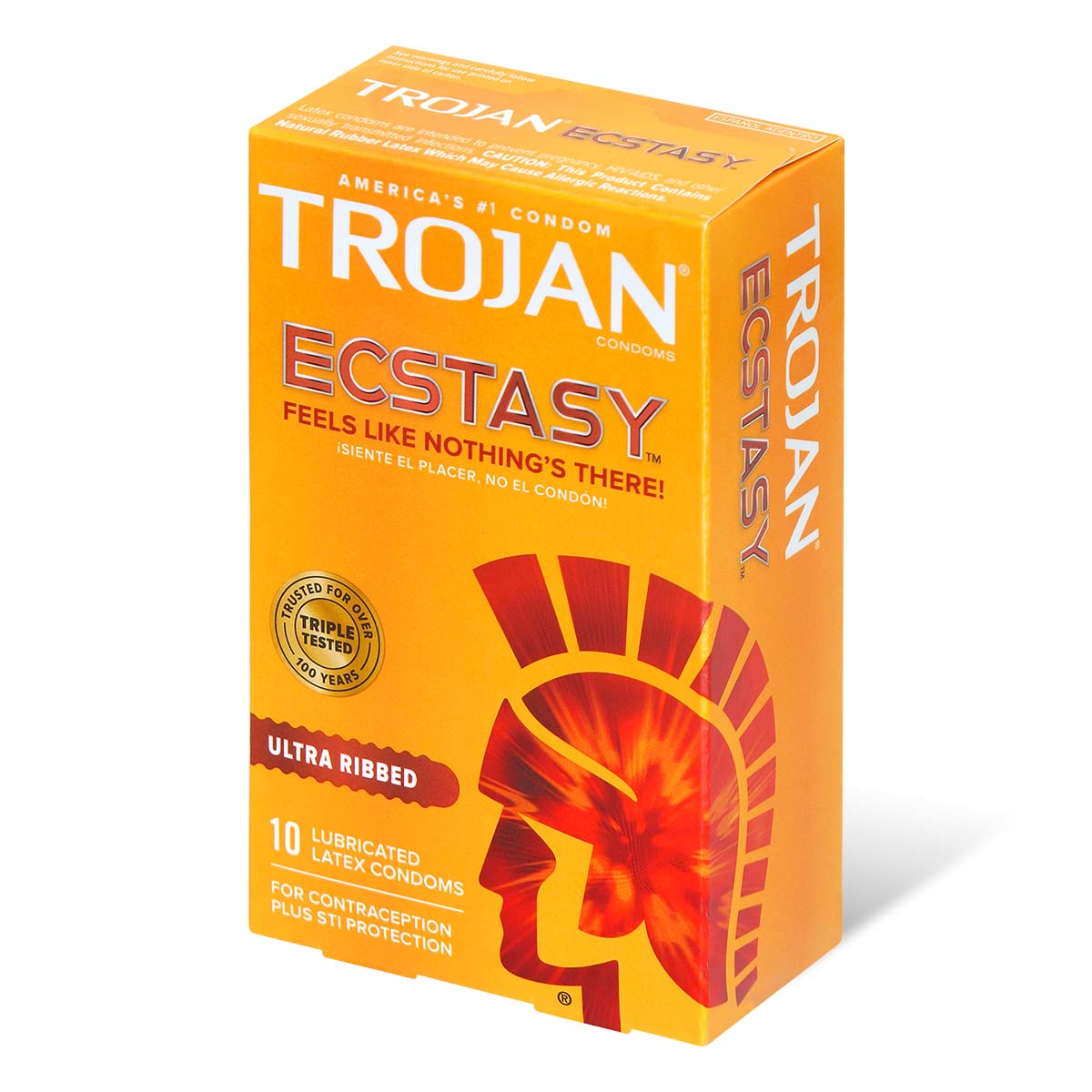 Trojan Ultra Ribbed Ecstasy 72/53mm 10's Pack ラテックスコンドーム-p_1