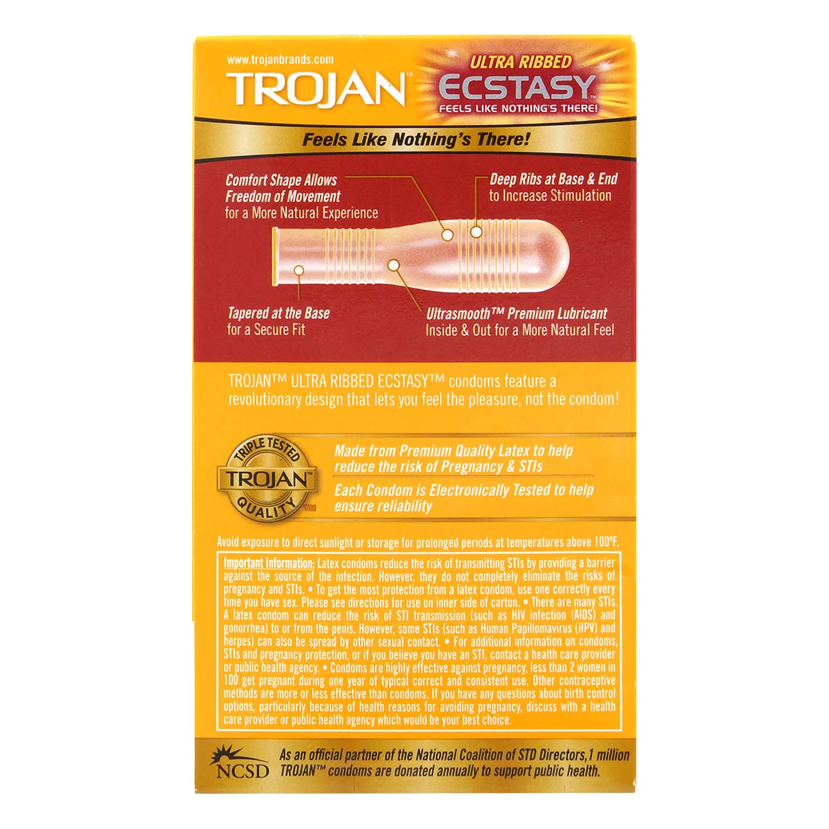 Trojan Ultra Ribbed Ecstasy 72/52mm 10's Pack Latex Condom-p_3