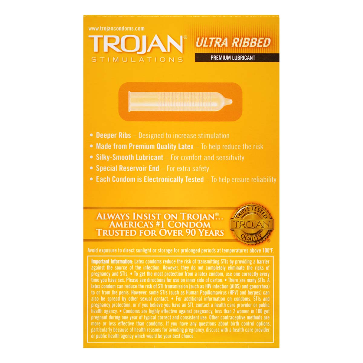 Trojan Ultra Ribbed 12's Pack ラテックスコンドーム-p_3