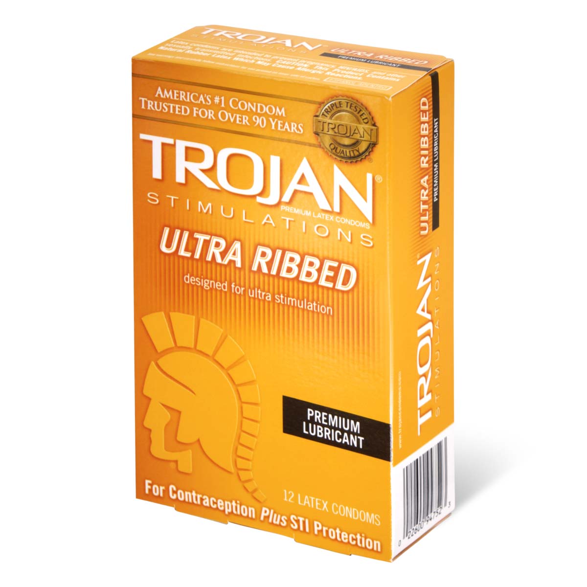 Trojan Ultra Ribbed 12's Pack Latex Condom-p_1