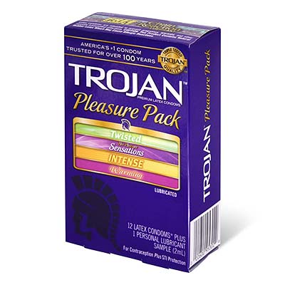 Trojan Pleasure Pack 12's Pack Latex Condom-thumb