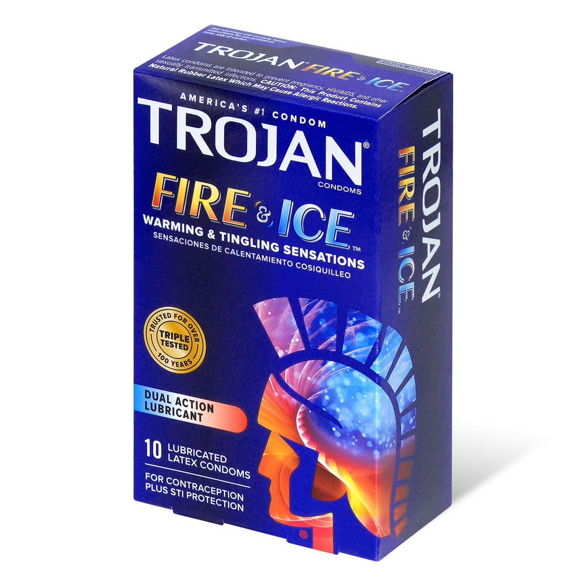 Trojan Fire & Ice Lubricated 10's Pack Latex Condom-p_1