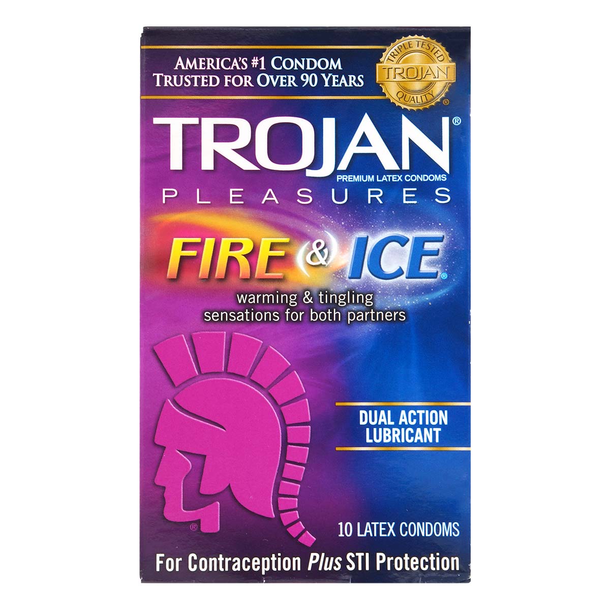 Trojan Fire & Ice Lubricated 10's Pack Latex Condom-p_2