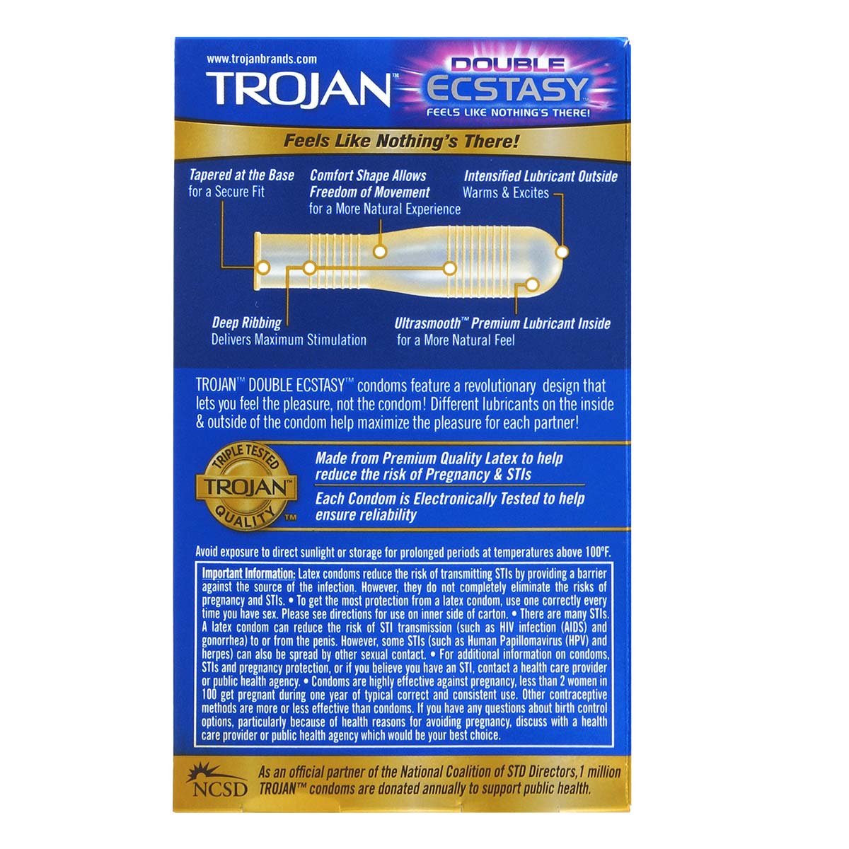 Trojan Double Ecstasy 72/53mm 10's Pack Latex Condom-p_3