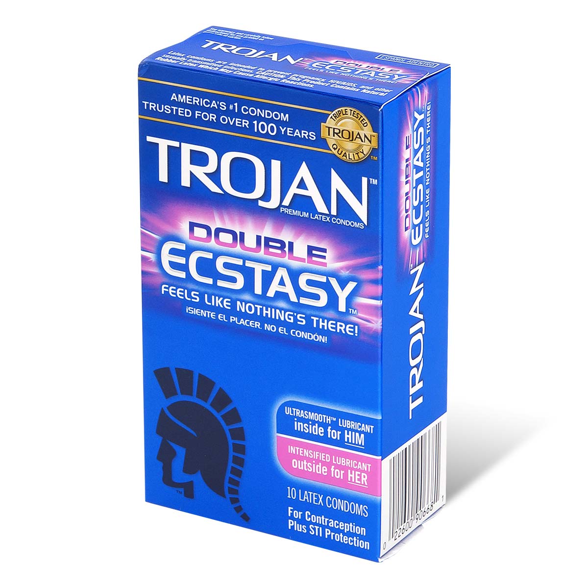 Trojan Double Ecstasy 72/53mm 10's Pack Latex Condom-p_1