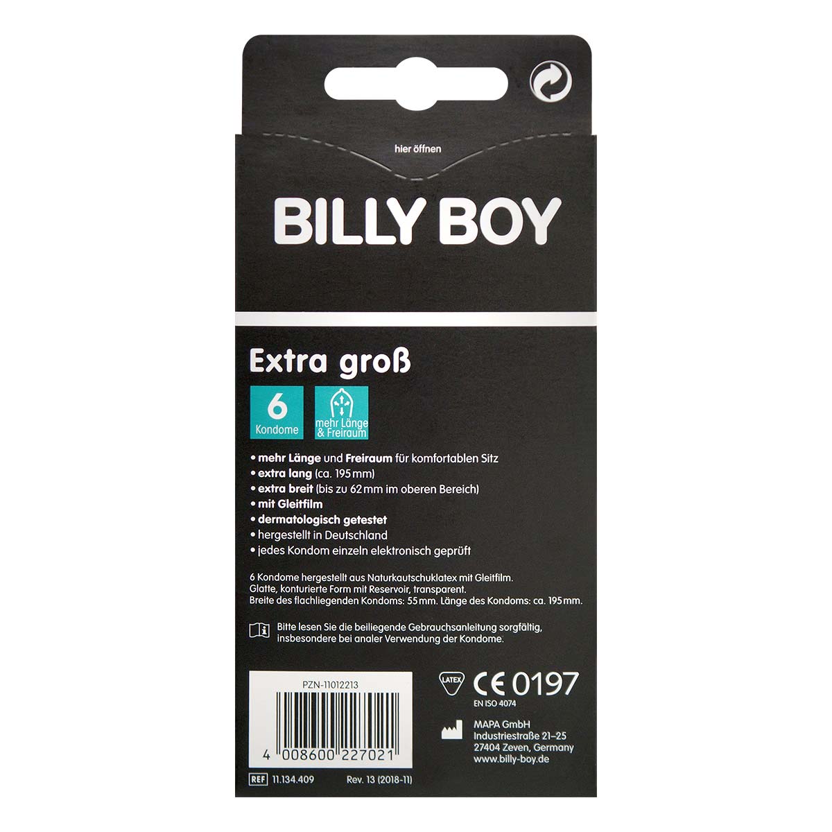 ビリー・ボーイ (Billy Boy) エキストラ ラージ ラテックスコンドーム 6個入-p_3