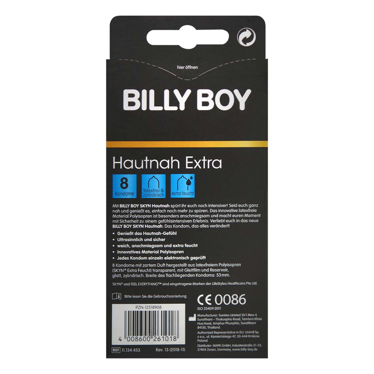 ビリー・ボーイ (Billy Boy) x SKYN  エキストラ クローズアップ ポリイソプレン製コンドーム 8個入-p_3