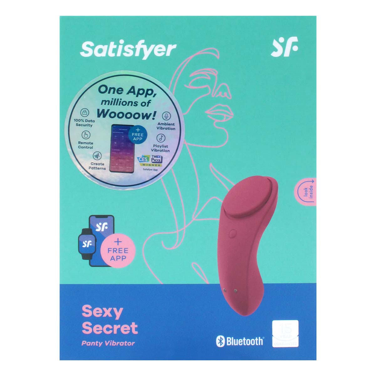 Satisfyer Sexy Secret 手机遥控震动按摩器 (红色)-p_2