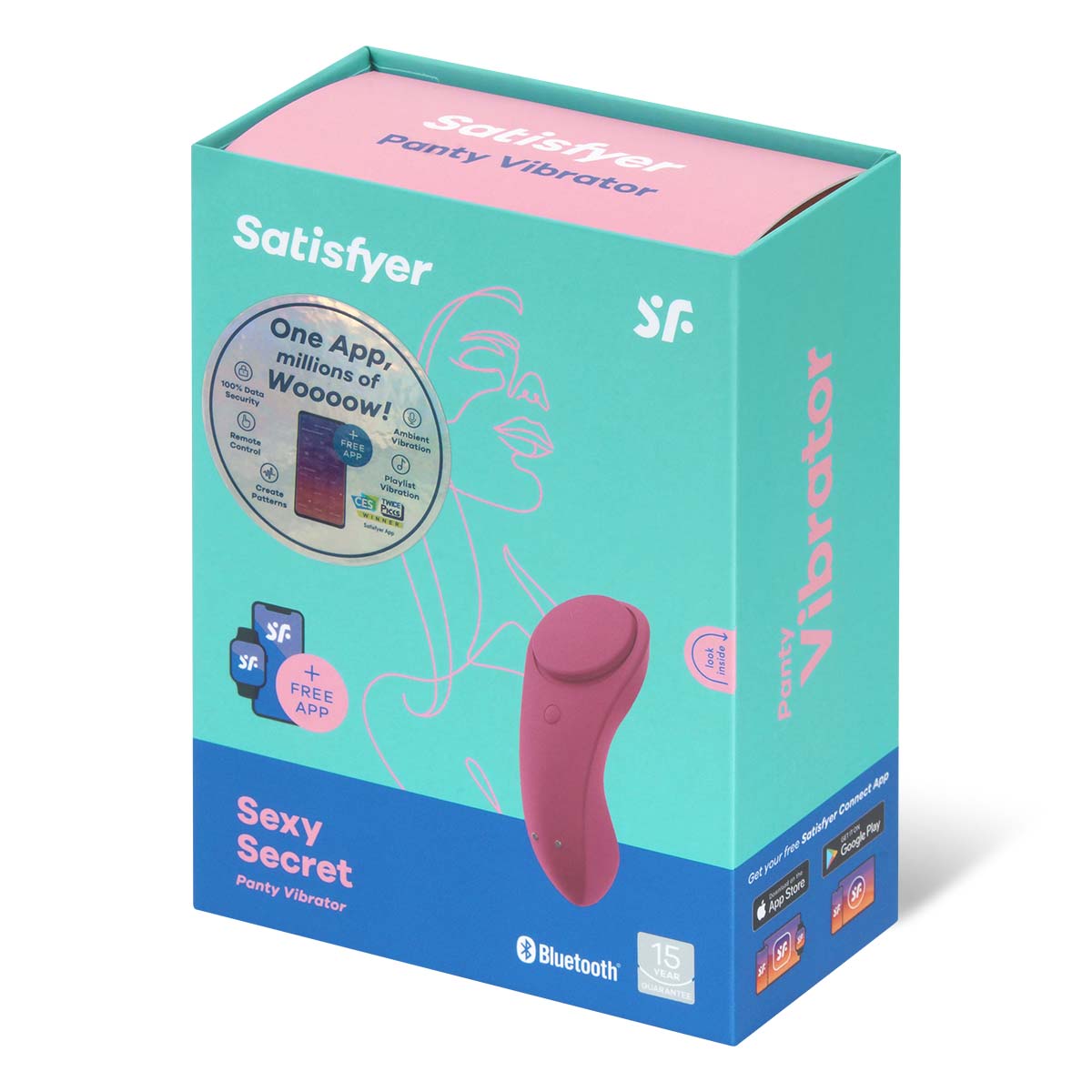 Satisfyer Sexy Secret 手机遥控震动按摩器 (红色)-p_1