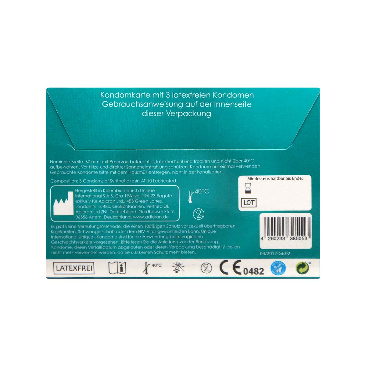 Kamyra ノンラテックス ユーニーク C.2 スマート 合成ゴムのポリウレタン製コンドーム 3 個入-p_3