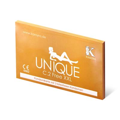 Kamyra Non-Latex Unique C.2 Free XXL 66mm 3's Pack Synthetic Condom-thumb