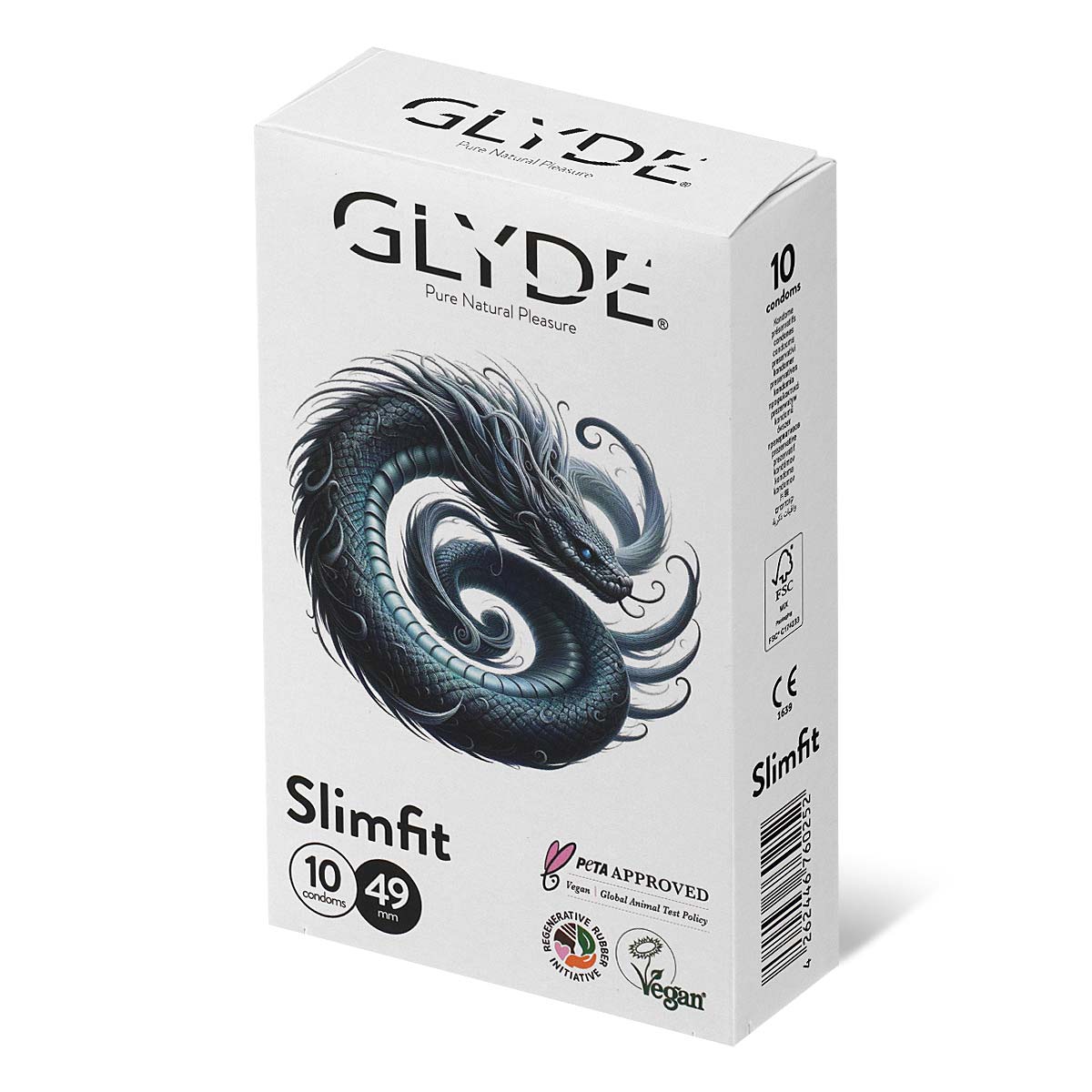 Glyde 格蕾迪 素食主义安全套 紧贴装 49mm 10 片装 乳胶安全套-p_1