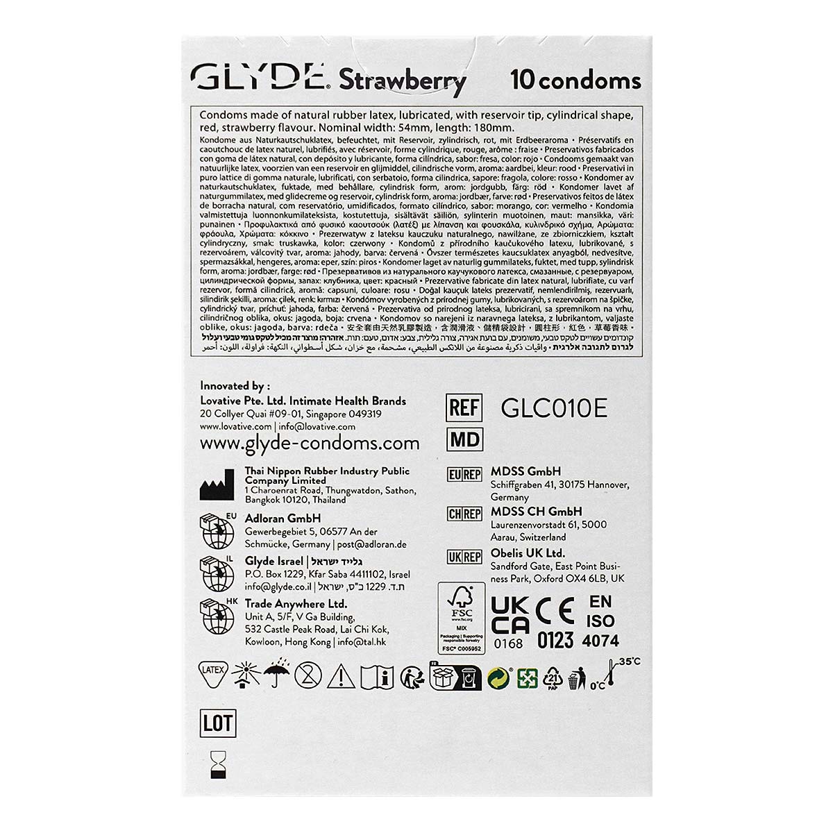 Glyde 格蕾迪 素食主義安全套 草莓香 10 片裝 乳膠安全套-p_3