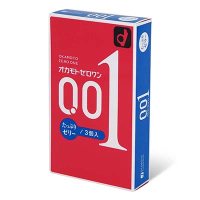 Okamoto 0.01 Plenty of Jelly 3's Pack PU Condom-thumb