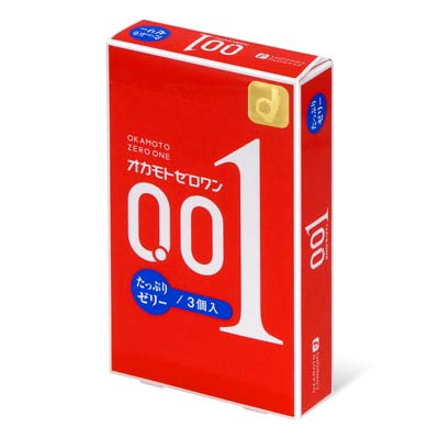 Okamoto 0.01 Plenty of Jelly 3's Pack PU Condom-thumb