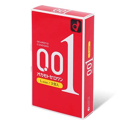 Okamoto 0.01 L size 3's Pack PU Condom-thumb