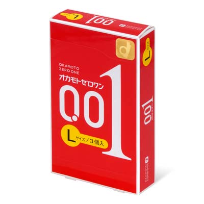 Okamoto 0.01 L size 3's Pack PU Condom-thumb