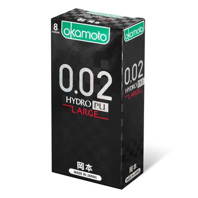 Okamoto 0.02 Hydro Polyurethane Large 57mm 8's Pack PU Condom-thumb