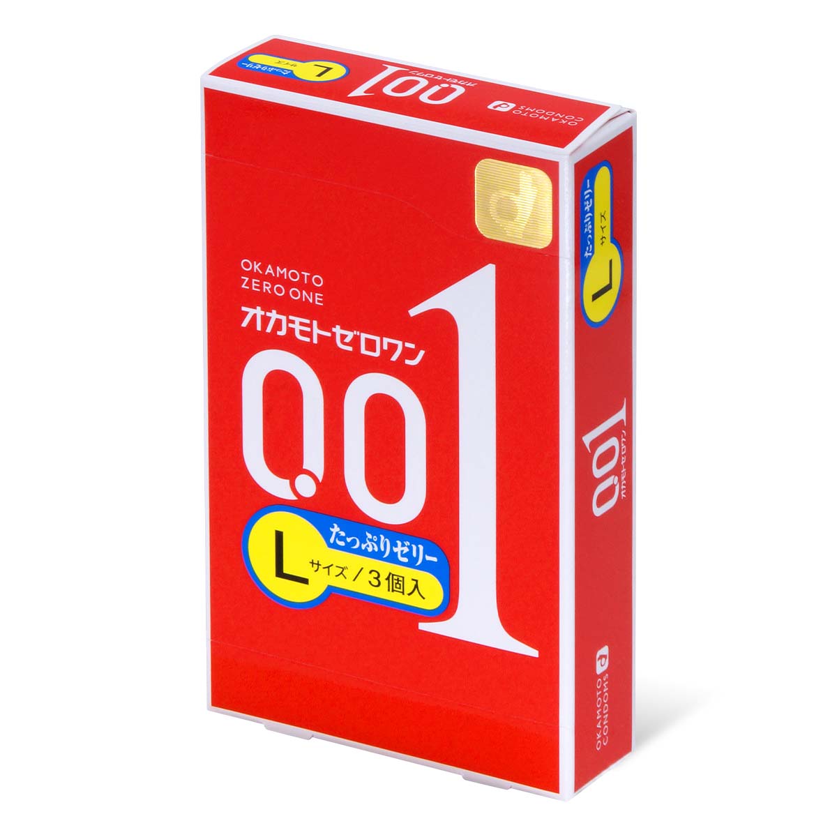 Okamoto 0.01 L-size Plenty of Jelly 3's Pack PU Condom-p_1