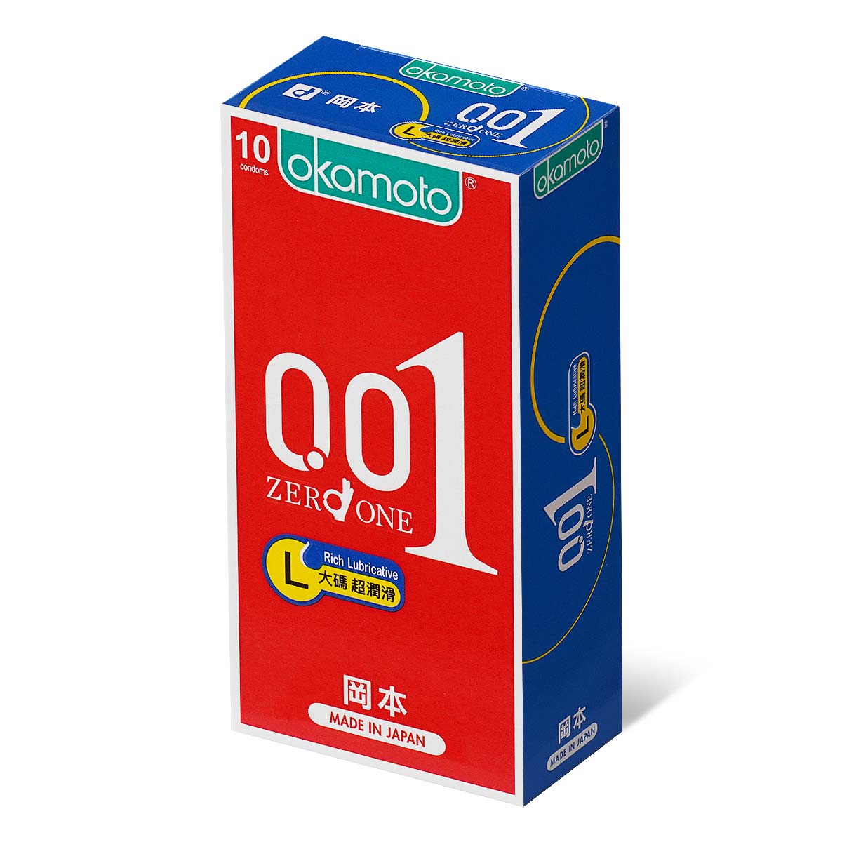 Okamoto 0.01 Large Rich Lubricative 56mm 10's Pack PU Condom-p_1