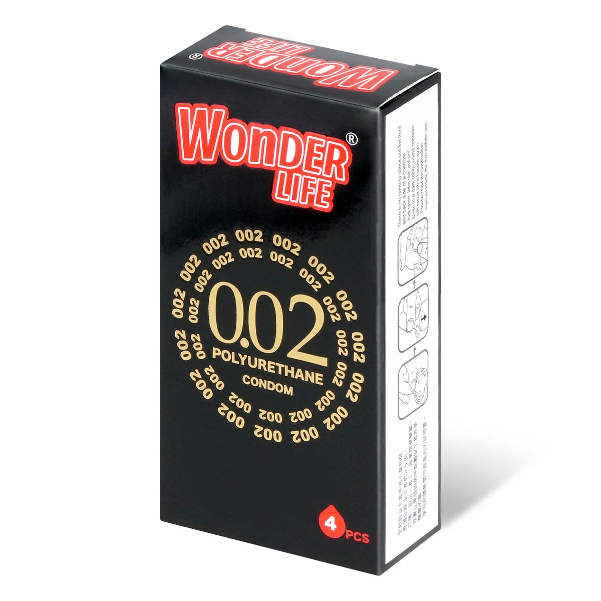 Wonder Life 0.02 4's Pack PU Condom-p_1