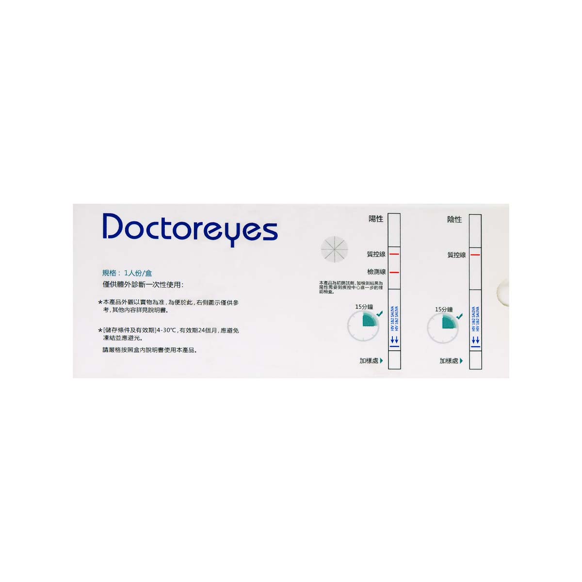Doctoreyes 家用愛滋病病毒 (HIV) 1/2 快速檢測 口腔黏液檢驗器-p_3