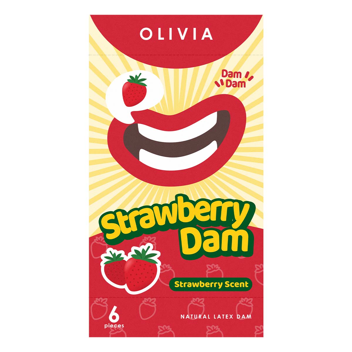 奧莉維亞 草莓口味 6 片 天然乳膠膜片 (SG)-p_2