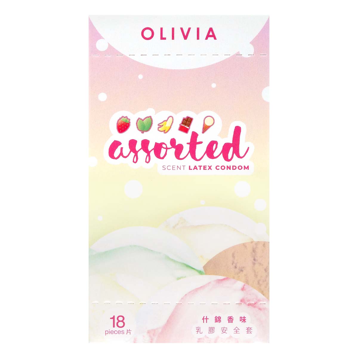 Olivia Assorted Scent Oral Condom 18's Pack Latex Condom-p_2
