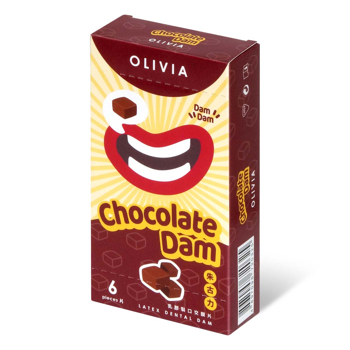 オリヴィア チョコレートの香り付き ラテックス デンタルダム 6枚入-p_1