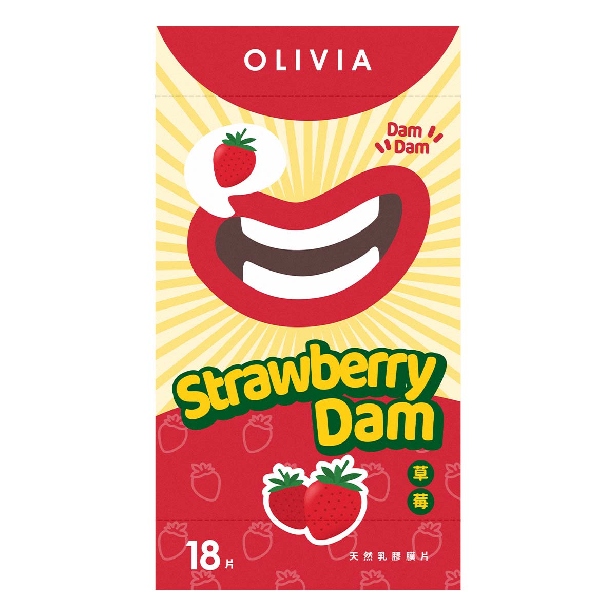 Olivia Strawberry Scent 18's Pack Latex Dental Dam-p_2
