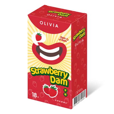 Olivia Strawberry Scent 18's Pack Latex Dental Dam-thumb