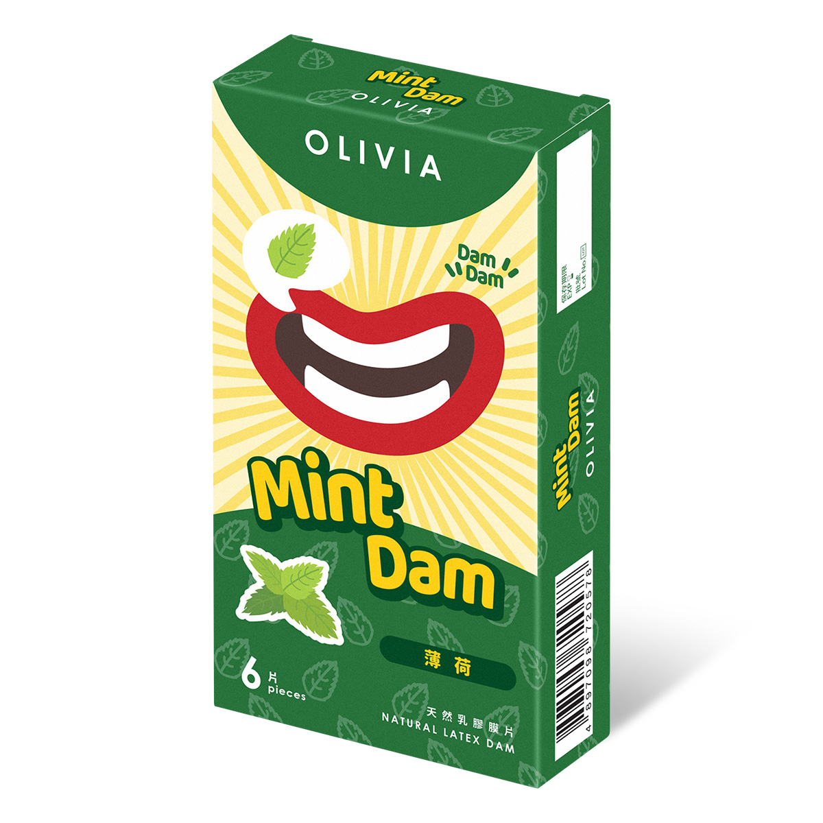 奧莉維亞 薄荷香味 6 片天然乳膠膜片 (短效期)-p_1