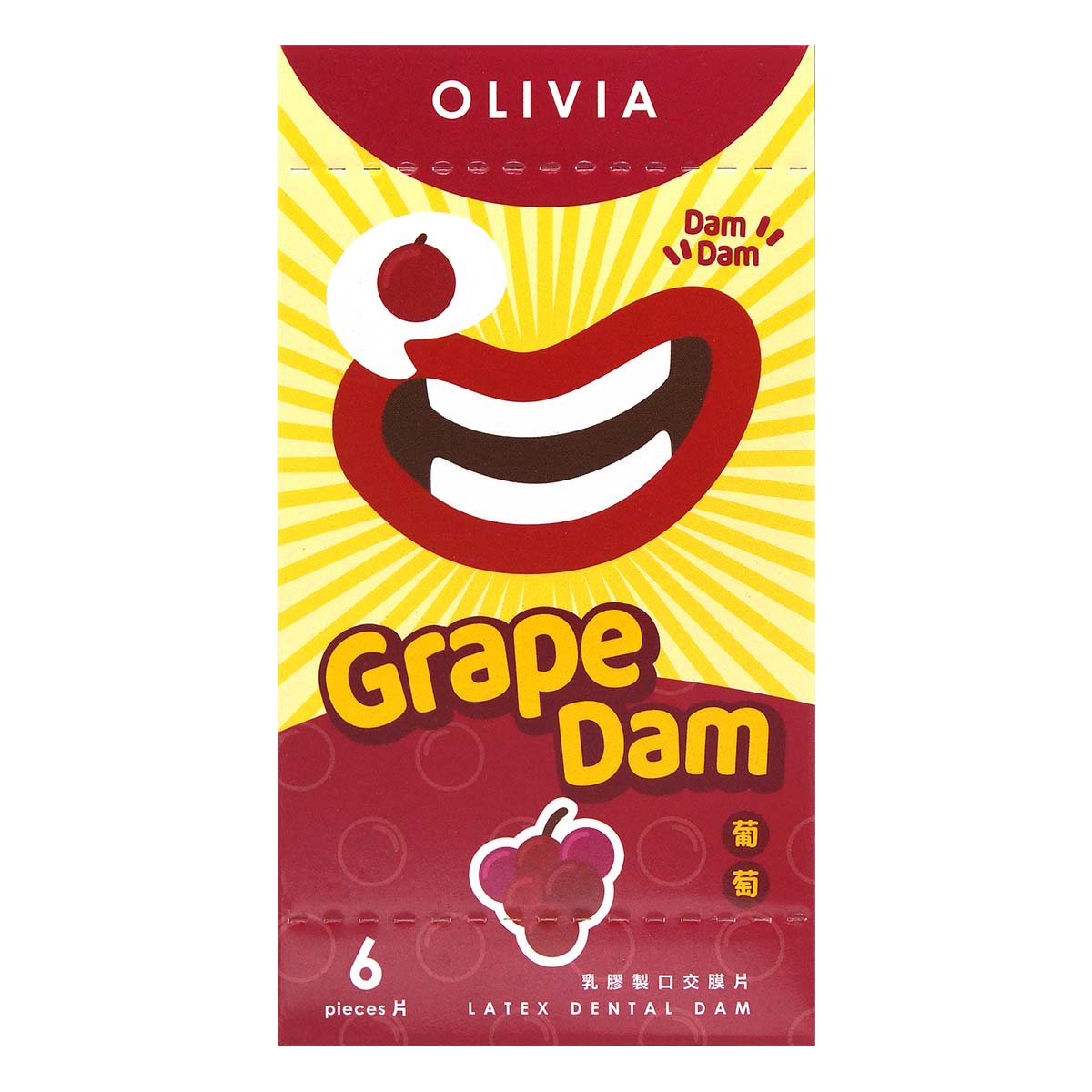 Olivia Grape Scent 6's Pack Latex Dental Dam-p_2