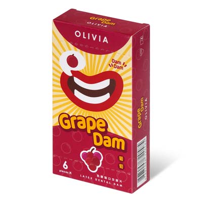 Olivia Grape Scent 6's Pack Latex Dental Dam-thumb