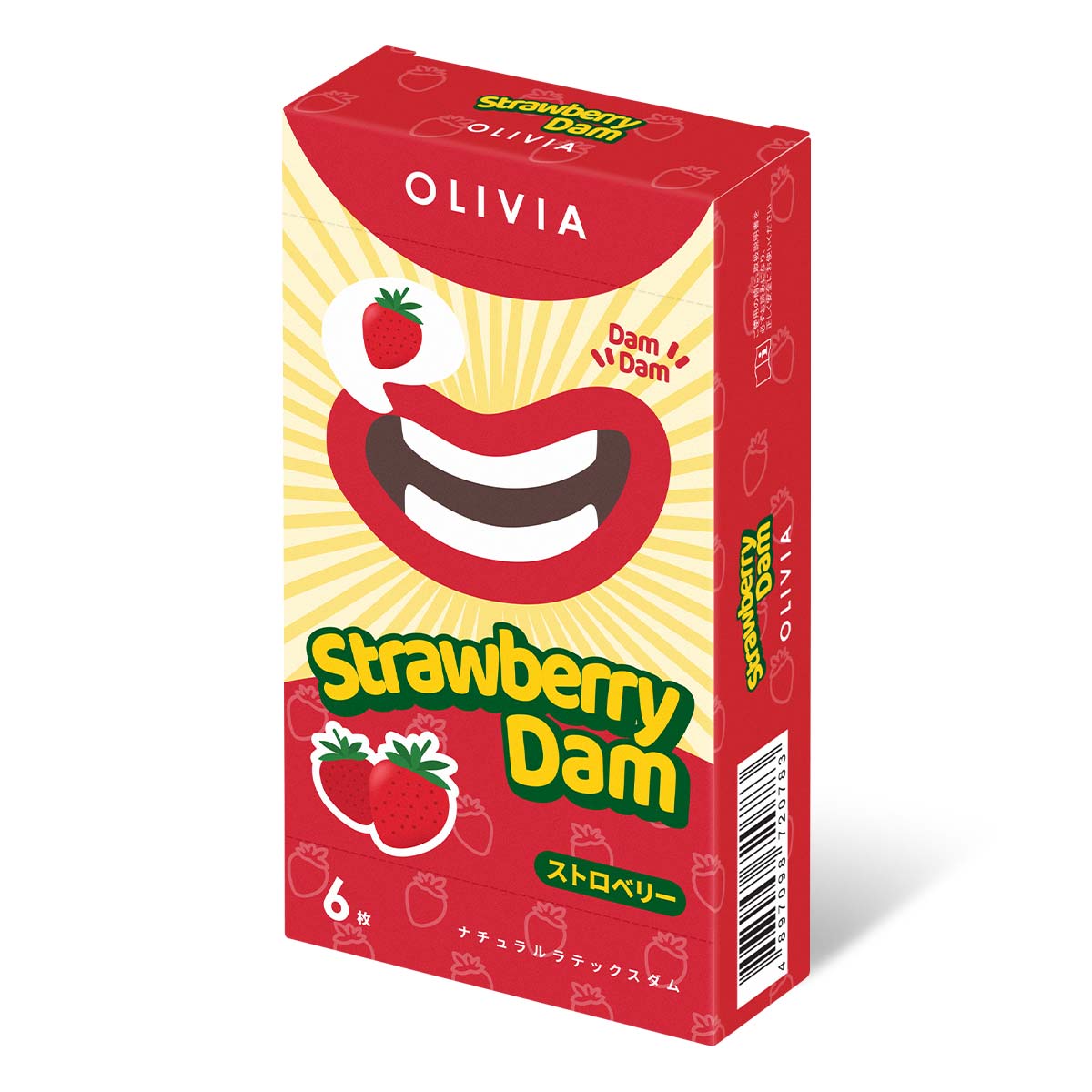 奧莉維亞 草莓口味 6 片 天然乳膠膜片 (JP)-p_1