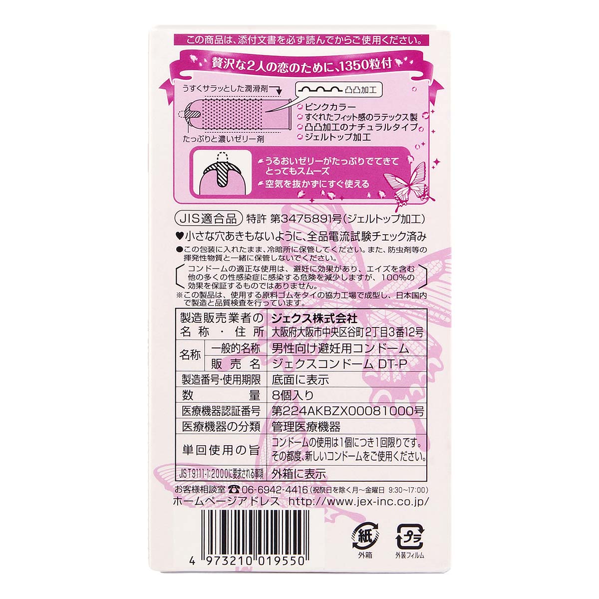 Glamourous Butterfly Dot Type 8's Pack Latex Condom-p_3