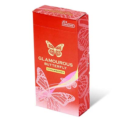Glamourous Butterfly Strawberry 6's Pack Latex Condom-thumb