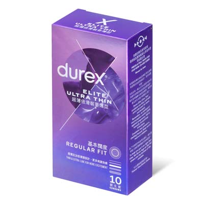Durex Elite Ultra Thin 10's Pack Latex Condom (New or old packaging will be sent randomly)-thumb