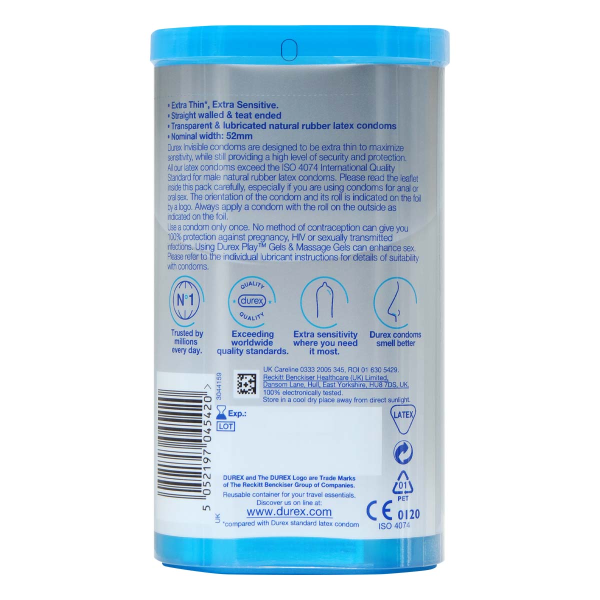 Durex Invisible Extra Thin 12's pack Latex Condom-p_3